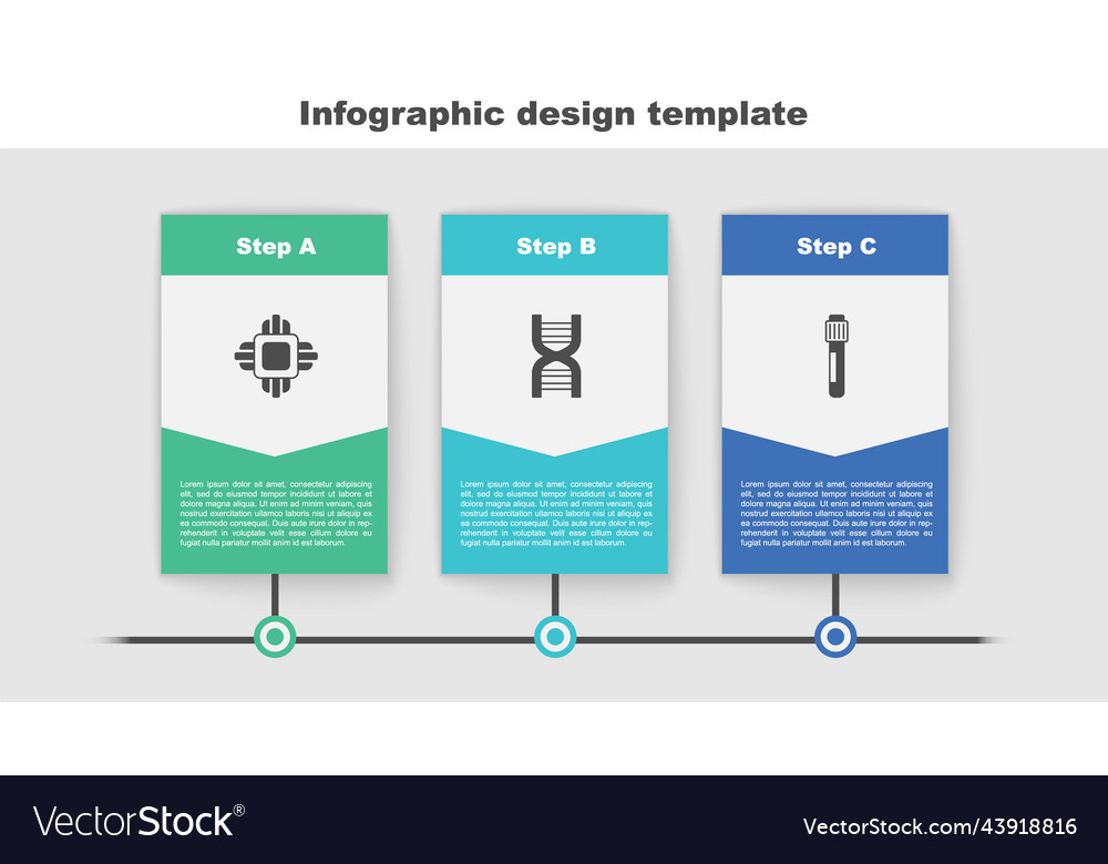 Set processor cpu dna symbol and test tube vector image Set processor cpu dna symbol and test tube
