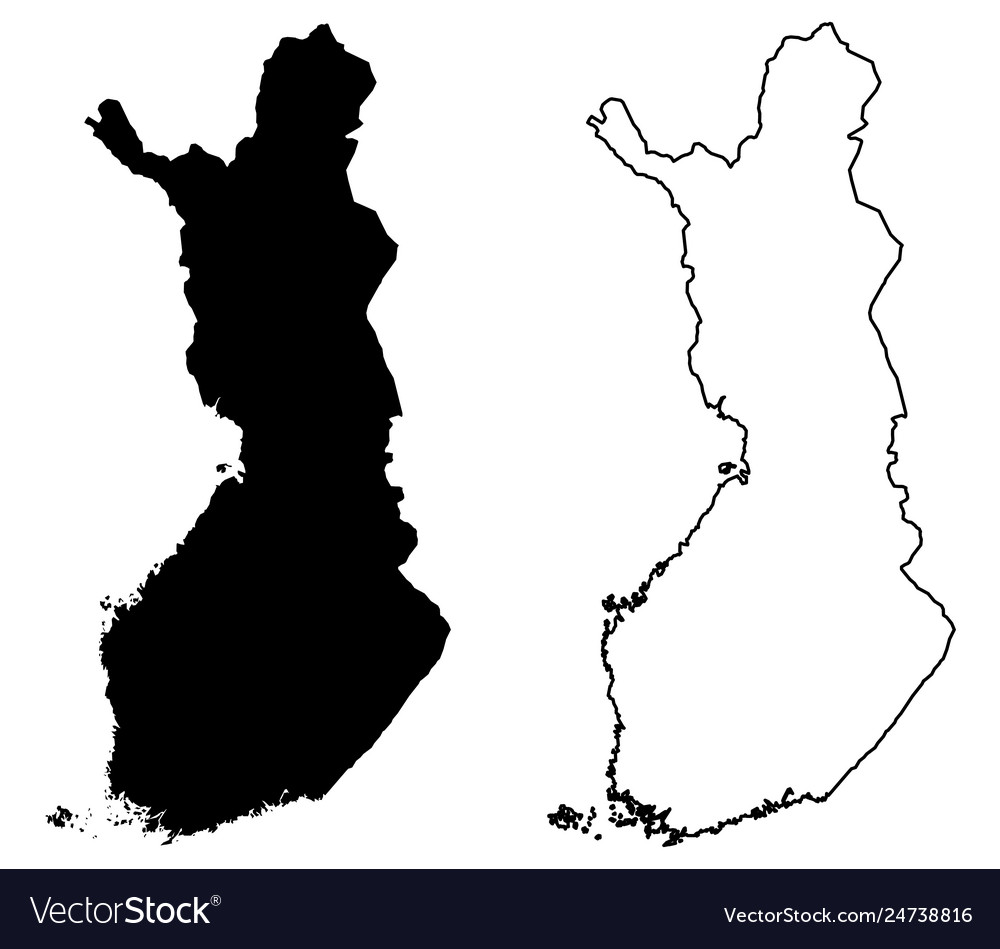 Simple only sharp corners map finland drawing Vector Image