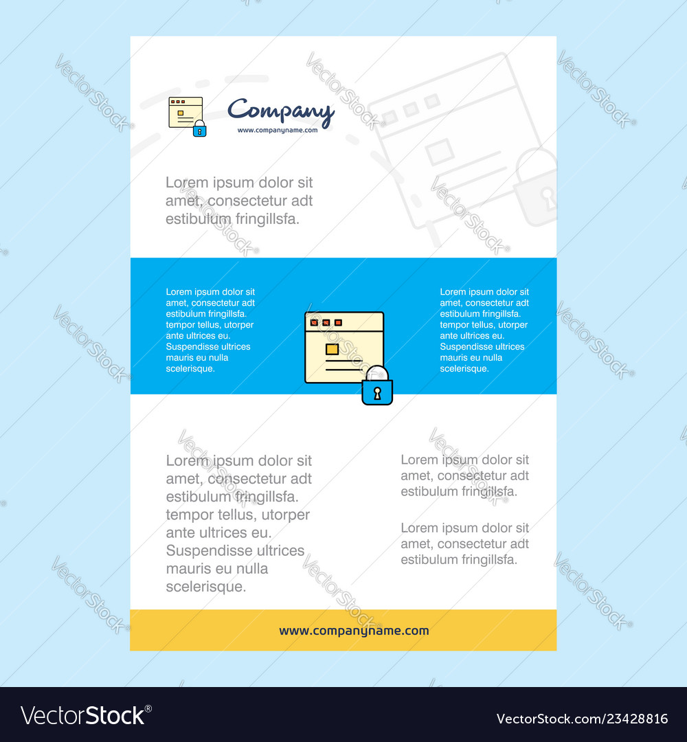 Template layout for protected website company Vector Image Template layout for protected website company