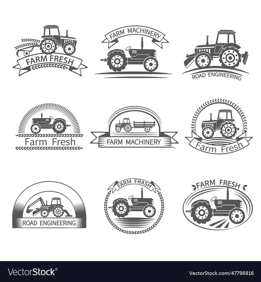 Tractor driver label driver label Royalty Free Vector Image