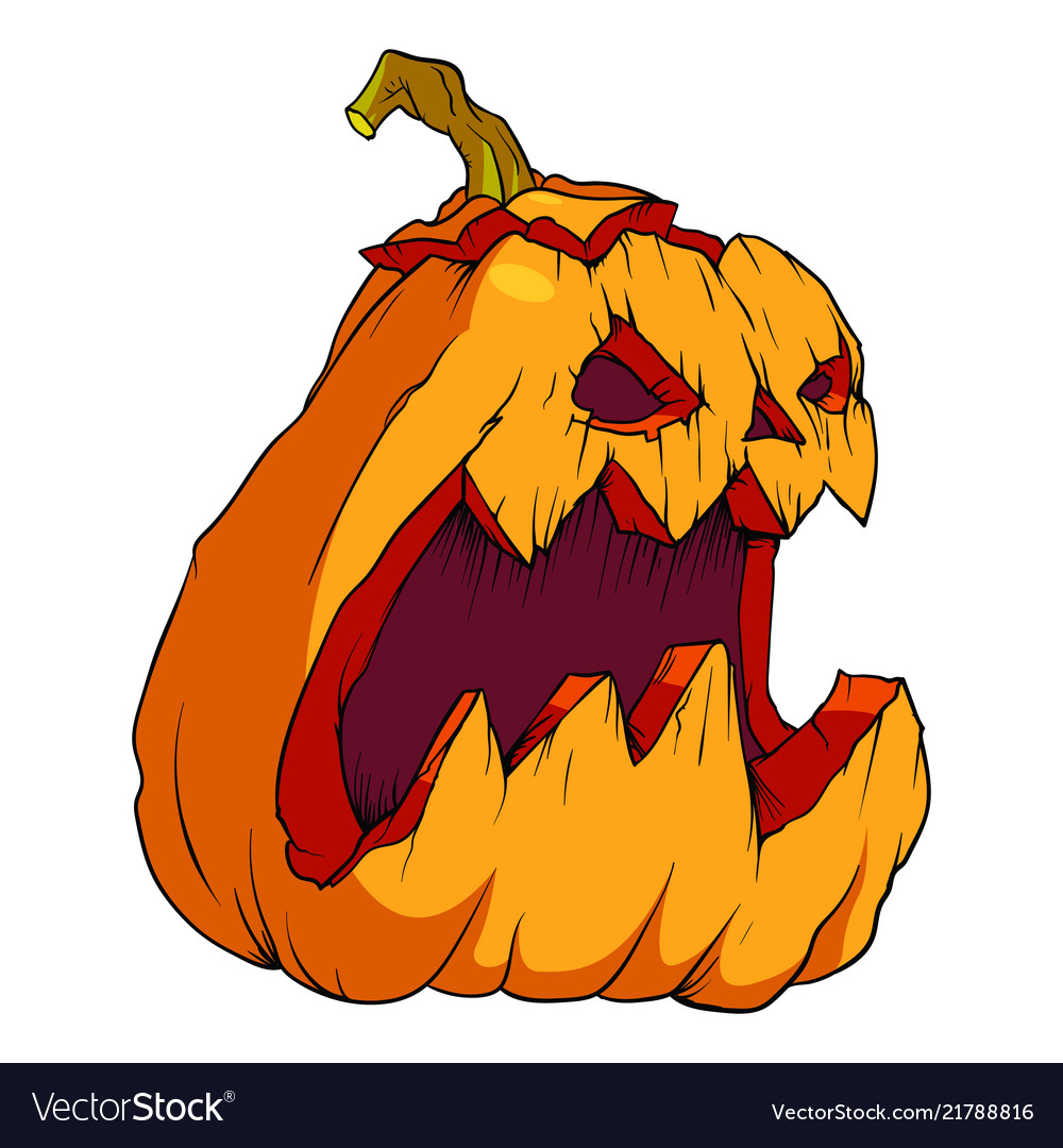 Volumetric Drawing A Pumpkin For Halloween Vector Image