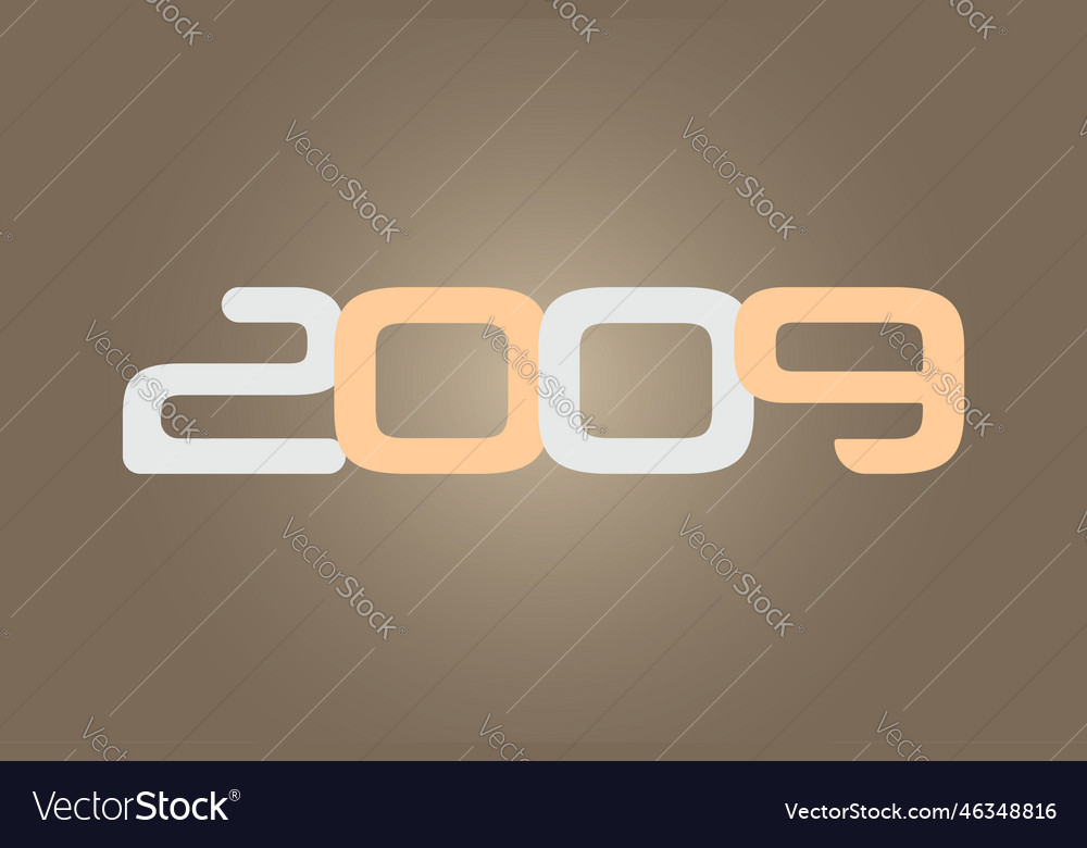 Year 2009 numeric typography text design vector image Year 2009 numeric typography text design
