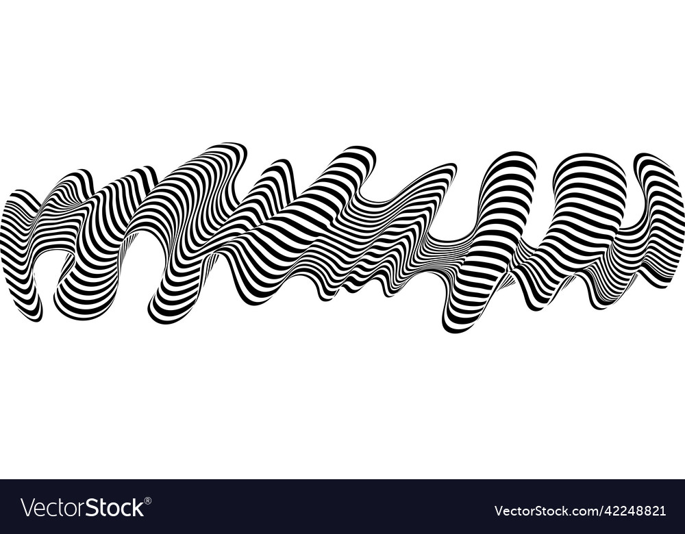 Abstract black and white stripe liquefy wave line