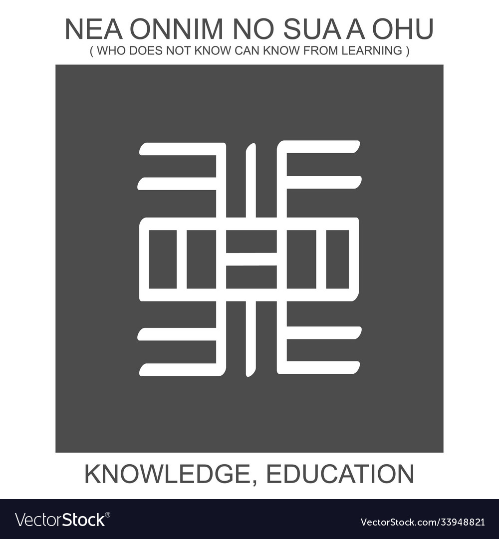 African adinkra symbol nea onnim no sua a ohu