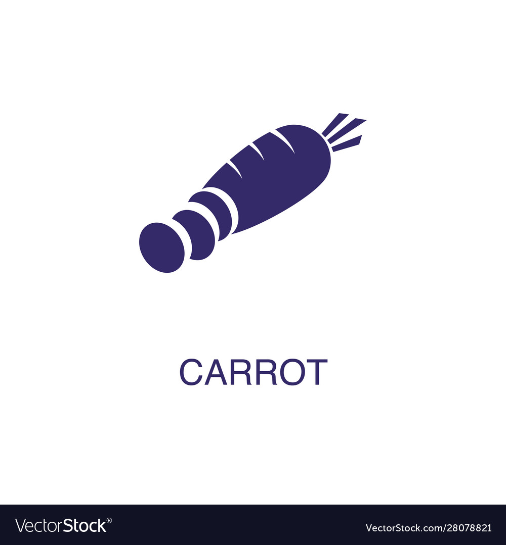 Carrot element in flat simple style on white