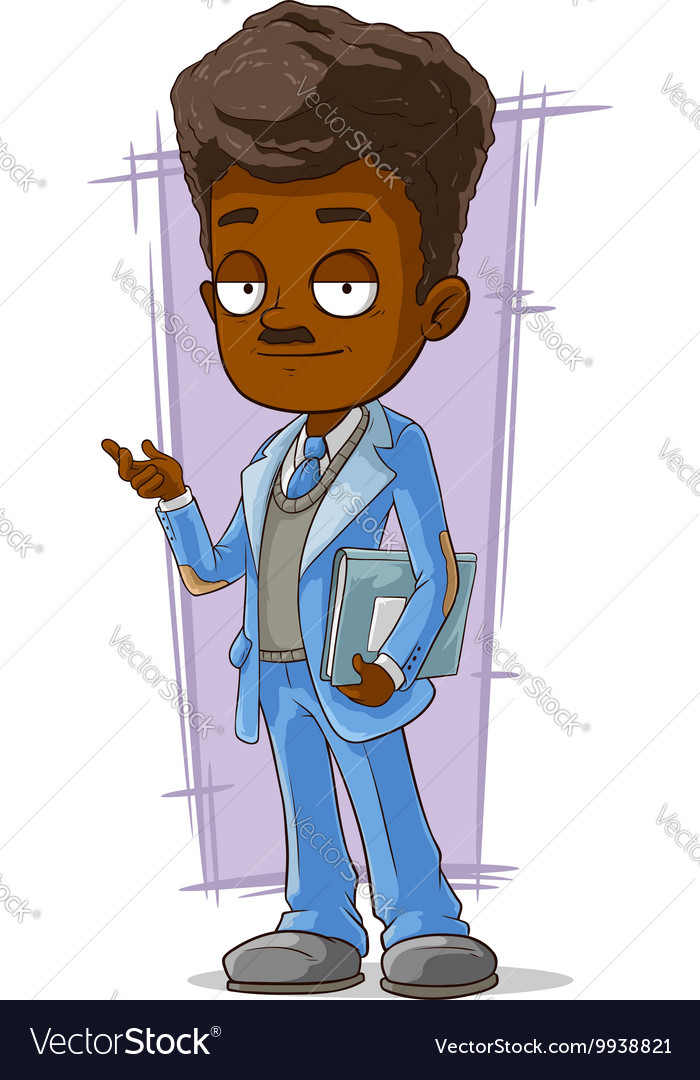 Cartoon standing guy in blue jacket Royalty Free Vector