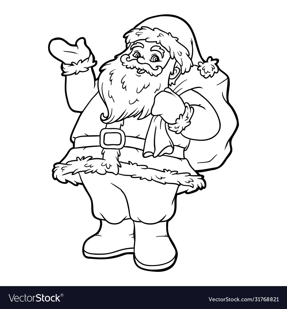 Coloring book santa claus Royalty Free Vector Image