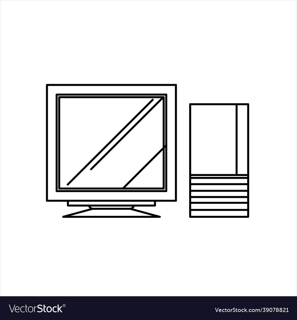Computer sketch design seen from the front vector image Computer sketch design seen from the front