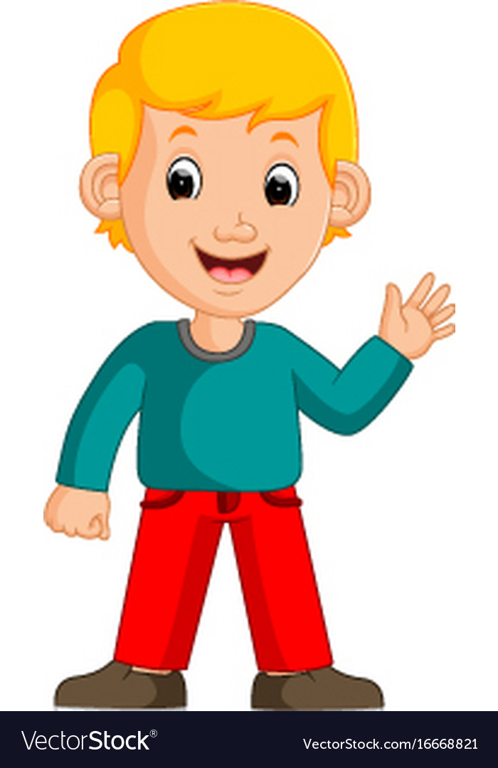 Cute boy cartoon posing Royalty Free Vector Image