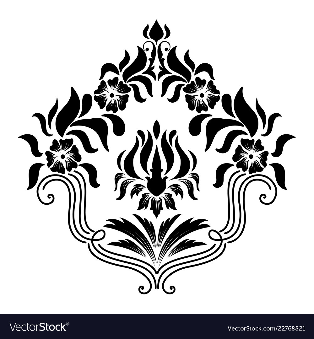 Damask element isolated central