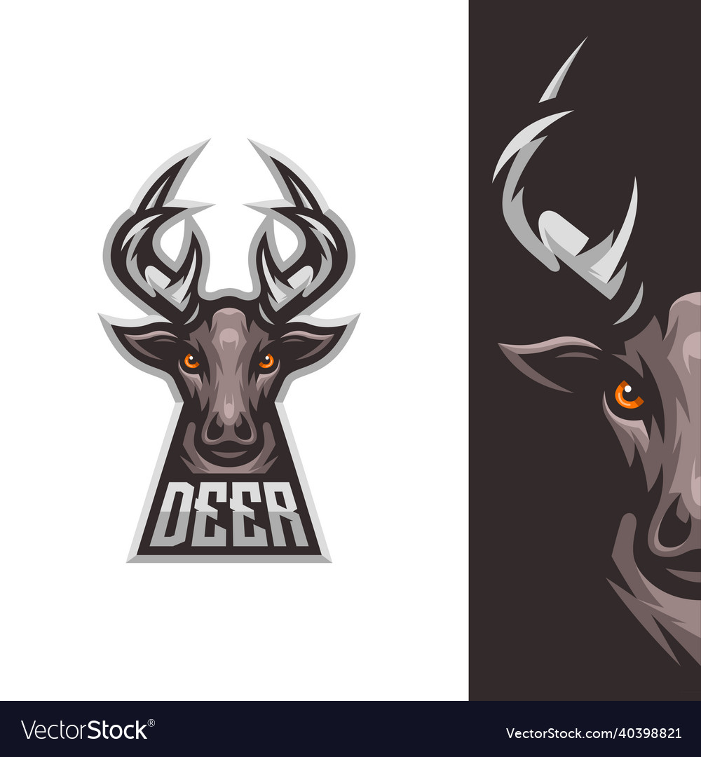 Deer gaming mascot logo Royalty Free Vector Image