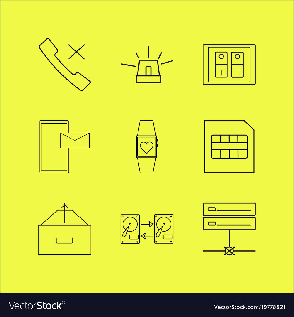Devices linear icon set simple outline icons