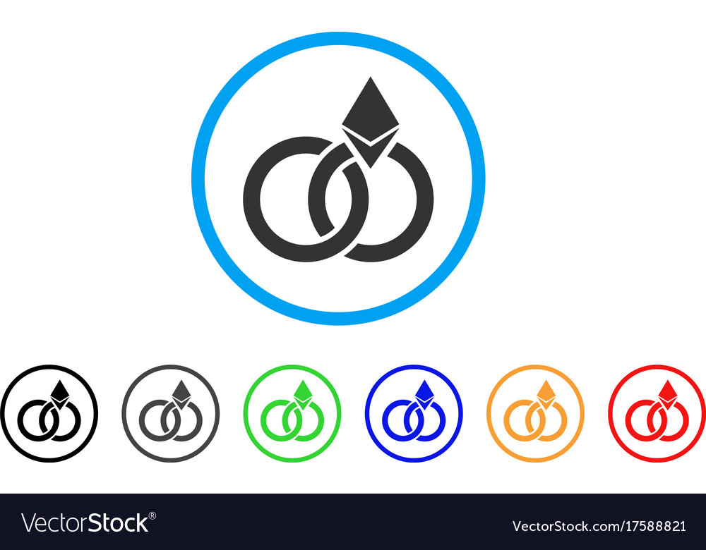 Ethereum wedding rings rounded icon