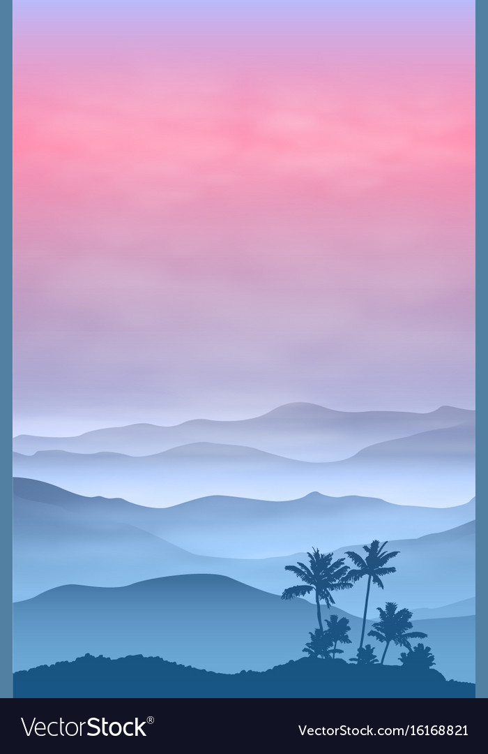 Foggy Mountain Sunset