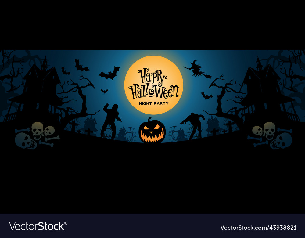 Halloween Black and Blue Party Night