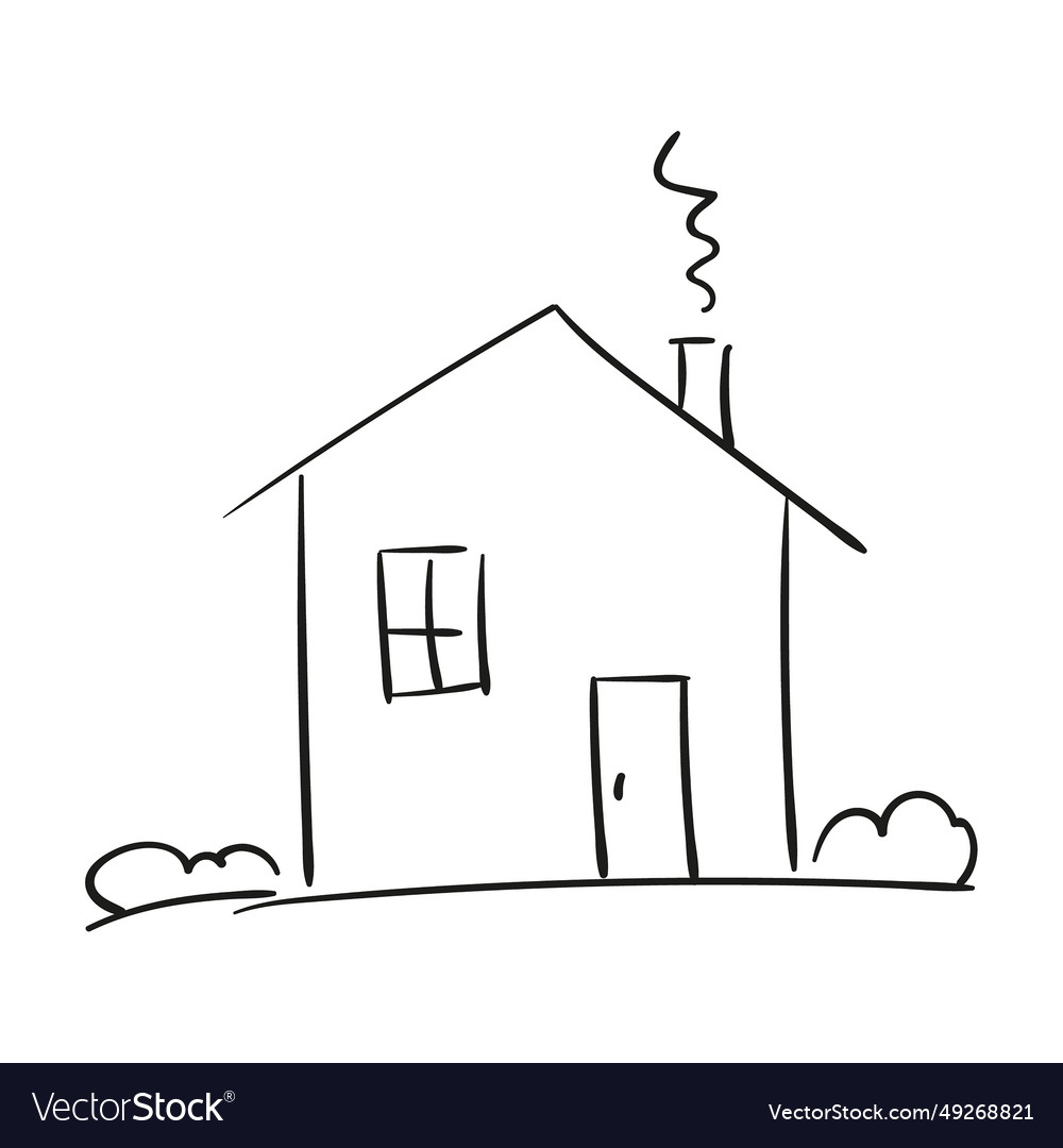 Hand drawn house Royalty Free Vector Image - VectorStock