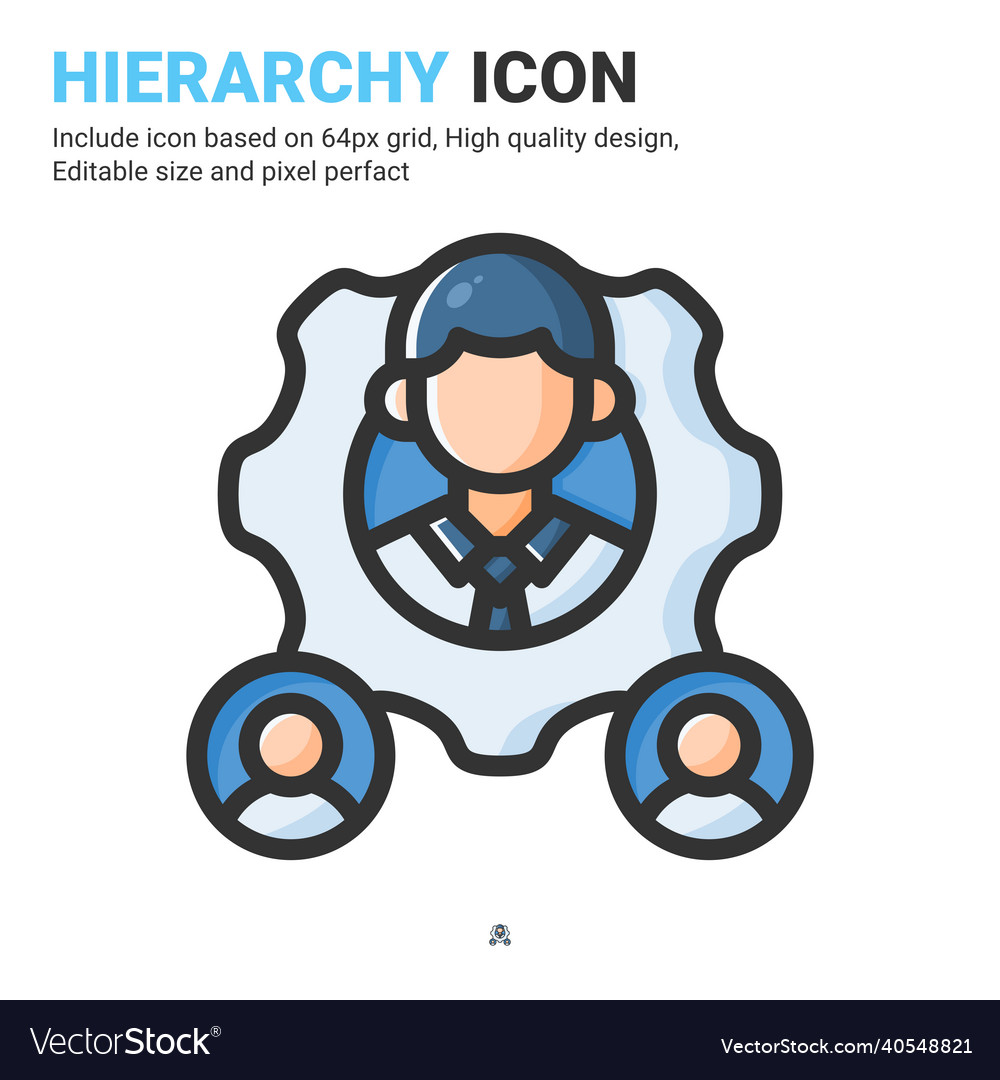 Hierarchy icon with outline color style isolated vector image Hierarchy icon with outline color style isolated
