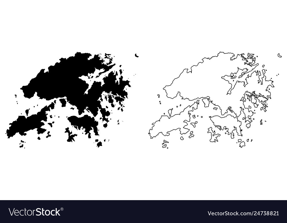 Hong Kong Map - Simple Outline
