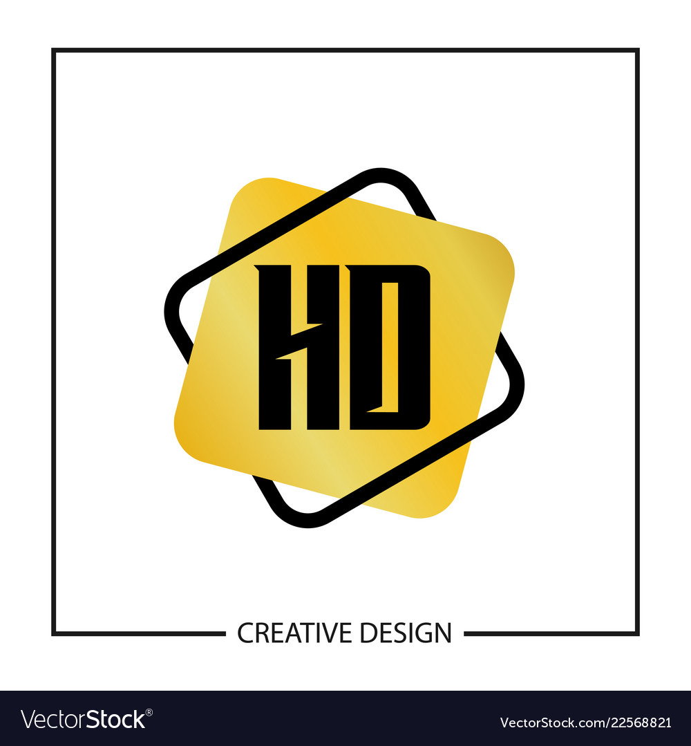 Initial hd letter logo template design