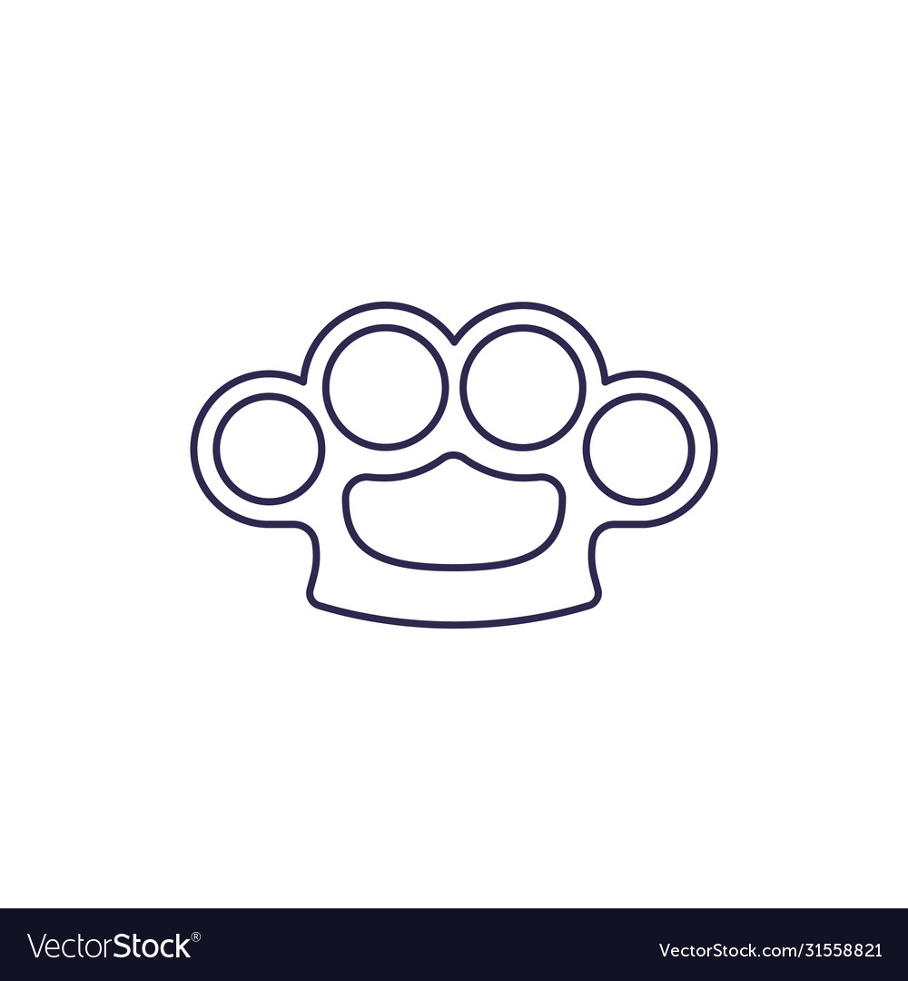 Knuckles line icon on white Royalty Free Vector Image