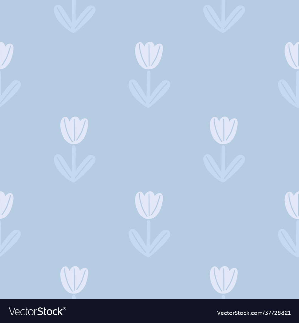 Minimalistic style seamless pattern with tulip vector image Minimalistic style seamless pattern with tulip