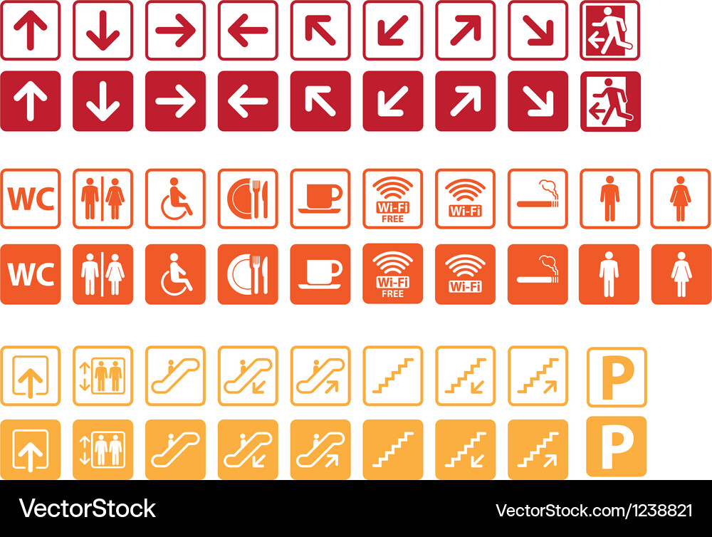 Navigation signs set Royalty Free Vector Image