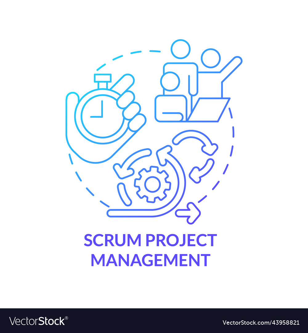 Scrum project management blue gradient concept Vector Image