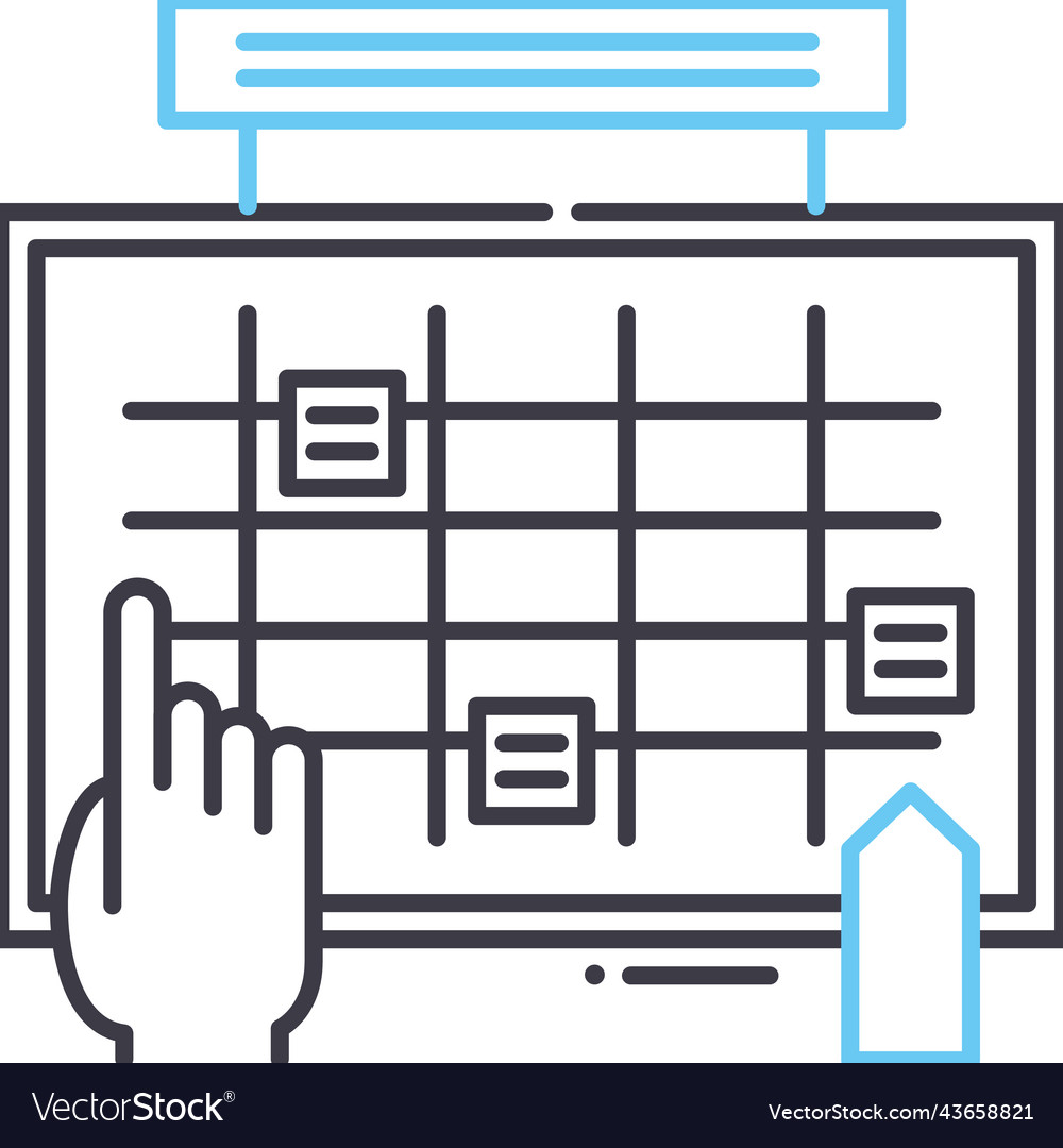 Scrum task board line icon outline symbol vector image Scrum task board line icon outline symbol