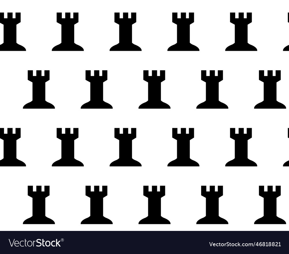 Seamless pattern with chess rook endless