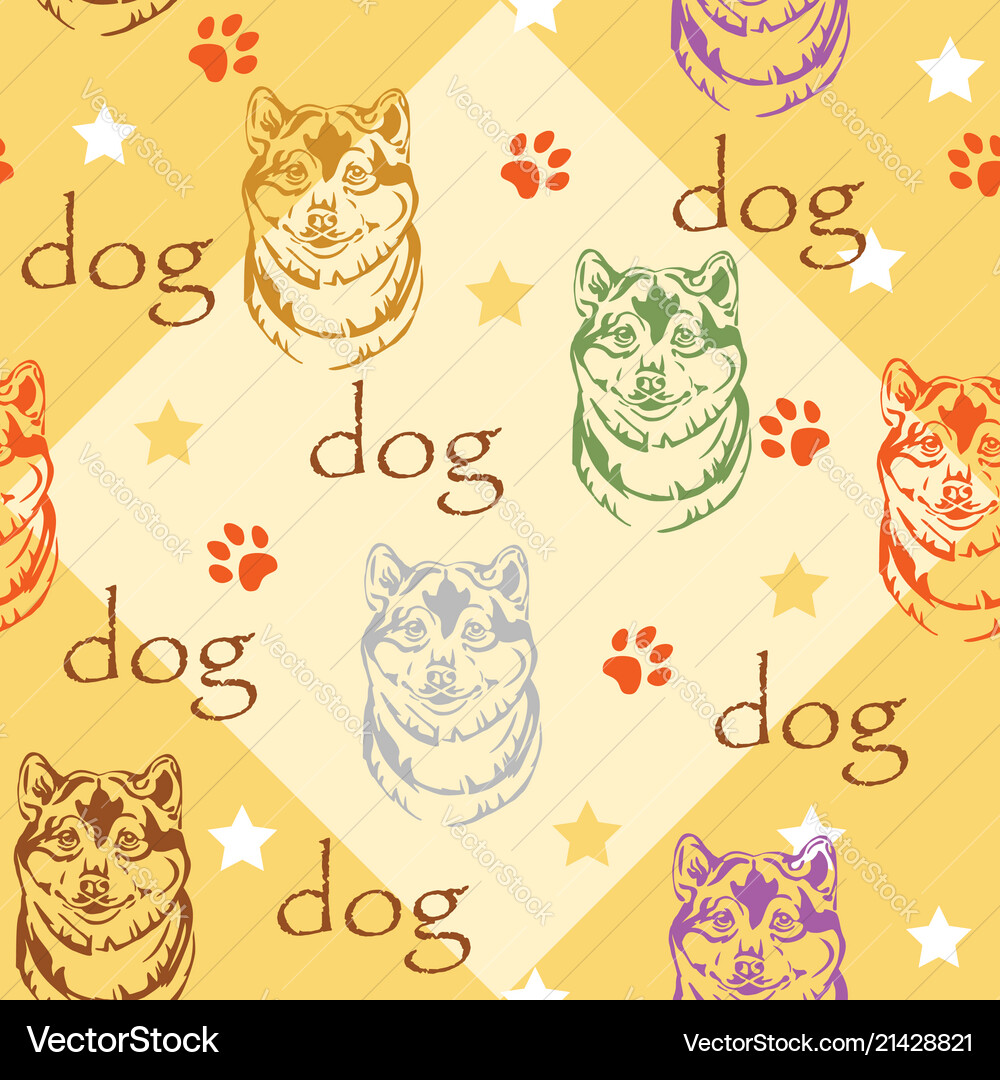 Seamless pattern with dog Royalty Free Vector Image