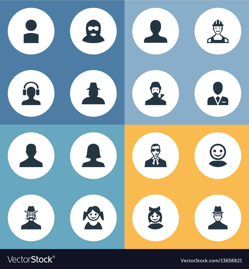 Set of simple member icons