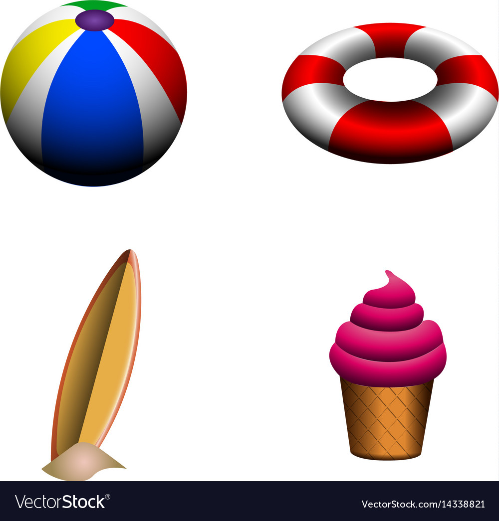 Set of summer objects