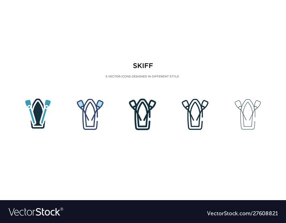 Skiff icon in different style two colored