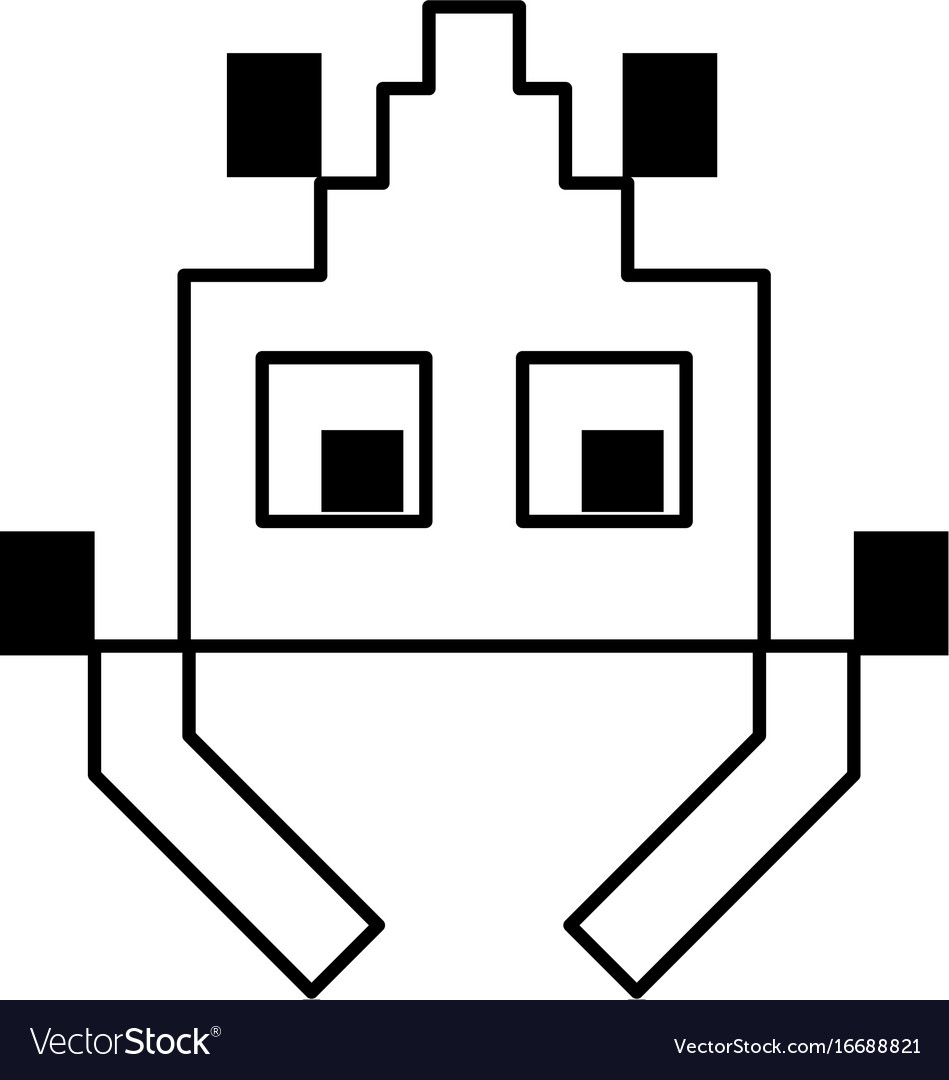 Videogame pixel character icon image