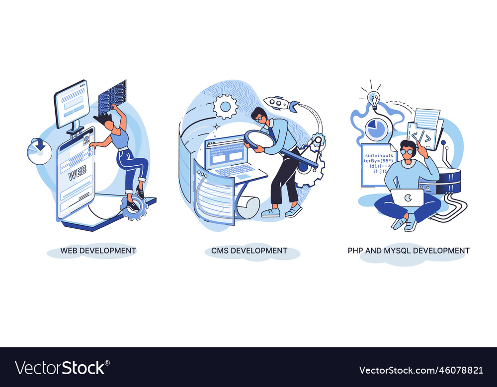 Website architecture concepts web development vector image Website architecture concepts web development