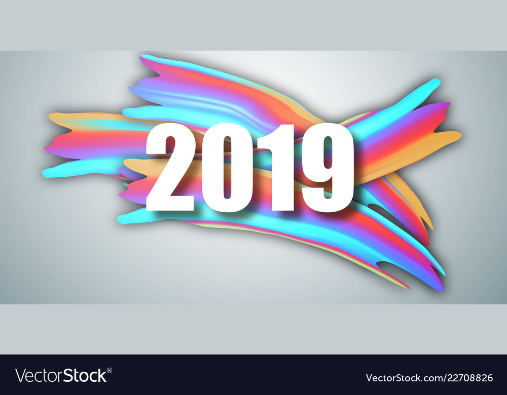 2019 new year on the background of a colorful