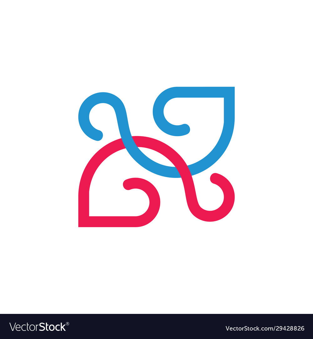 Abstract linked curves line loop design logo vector image Abstract linked curves line loop design logo