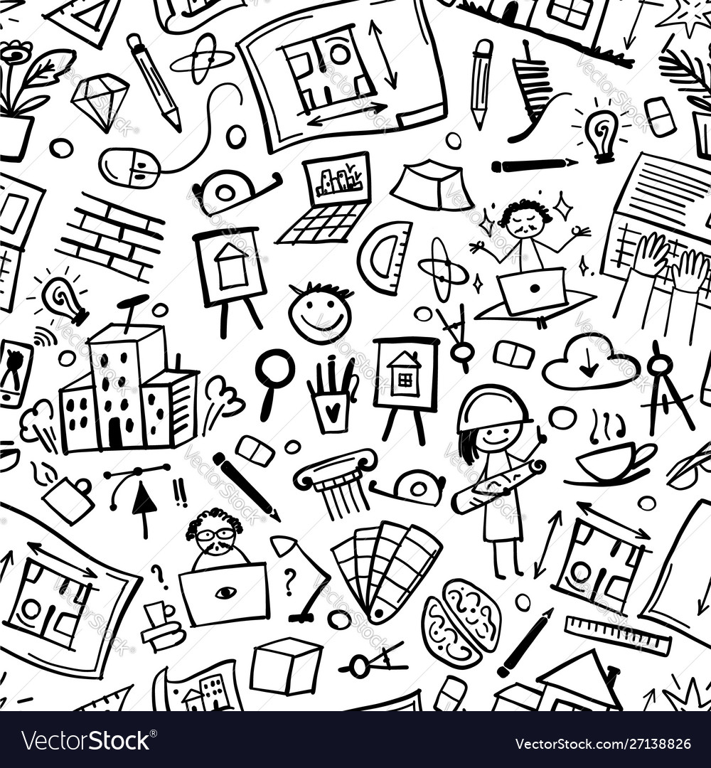 Bureau architecture seamless pattern for your Vector Image Bureau architecture seamless pattern for your
