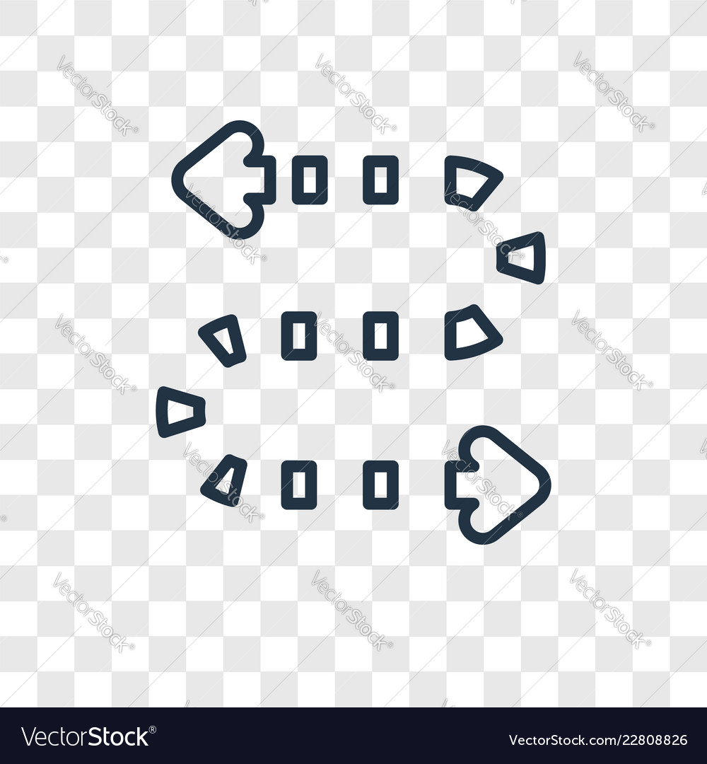 Curved arrow concept linear icon isolated