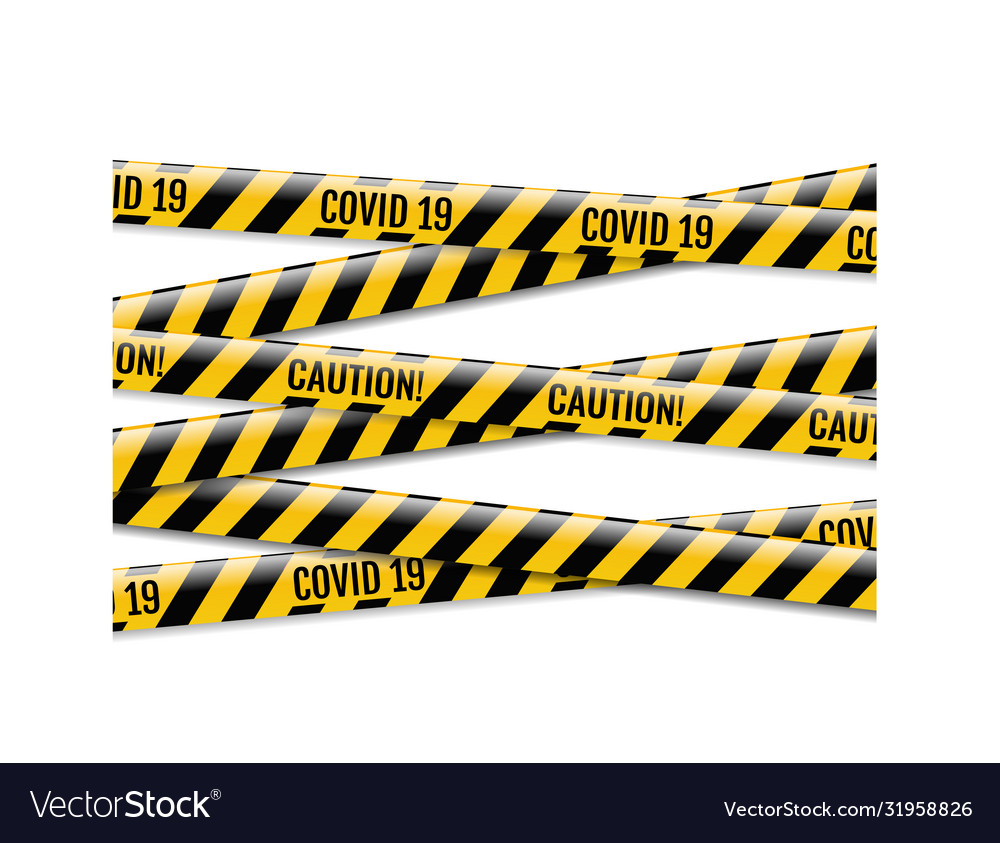 Danger coronavirus ribbons isolated white Vector Image