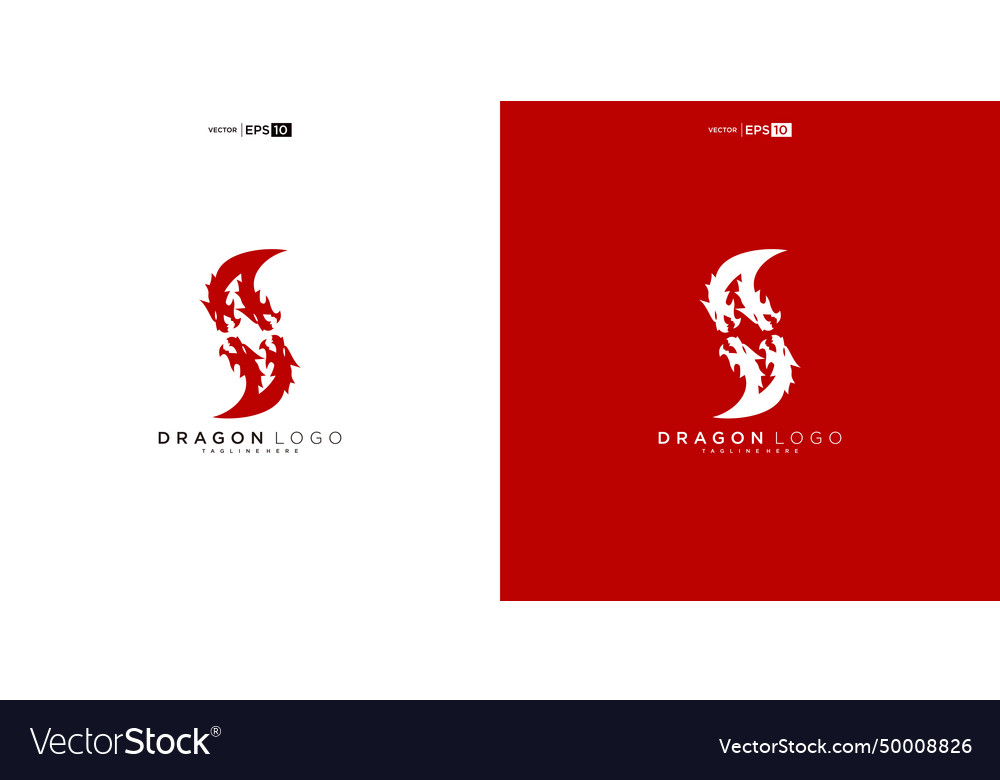 Dragon silhouette logo design