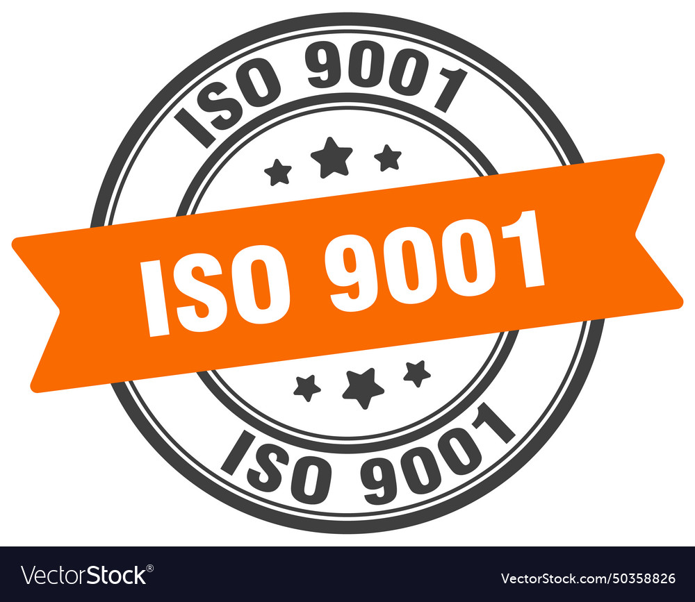 Iso 9001 Stempellabel auf transparent