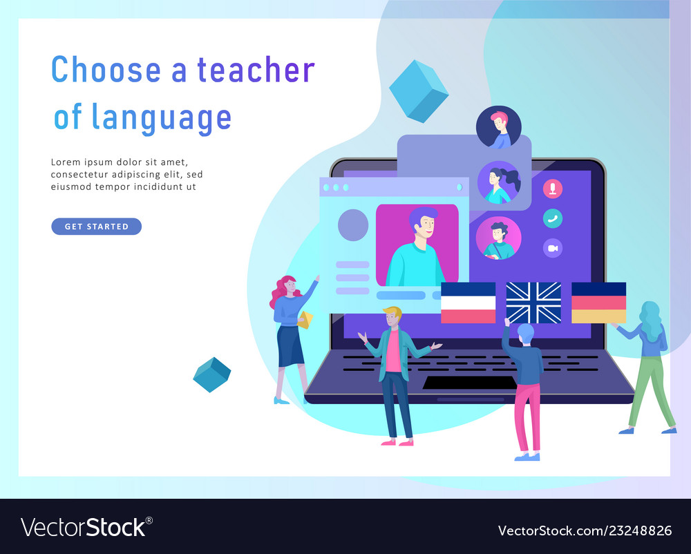 Landing page templates for online language courses