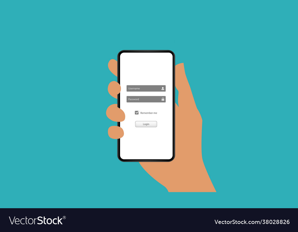 Log in screen mobile application interface vector image Log in screen mobile application interface