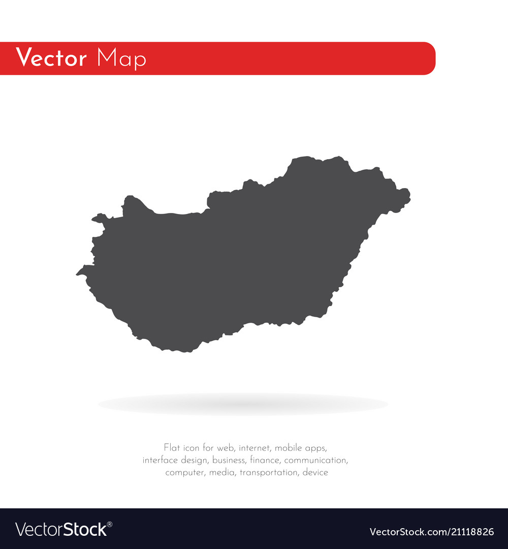 Map hungary isolated black