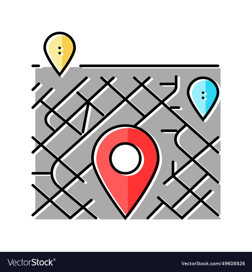 Map pointer place color icon