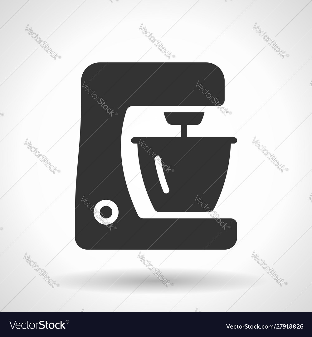 Monochromatic food processor icon with hovering vector image Monochromatic food processor icon with hovering
