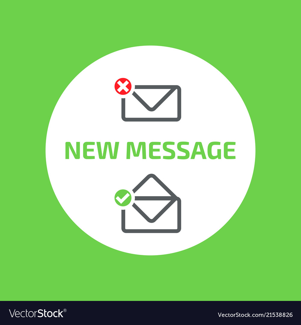 New message window outline envelope icon vector image New message window outline envelope icon