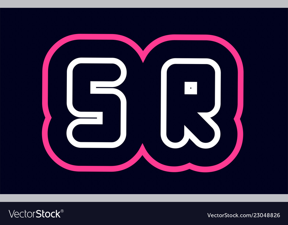 Pink white blue alphabet combination letter sr s