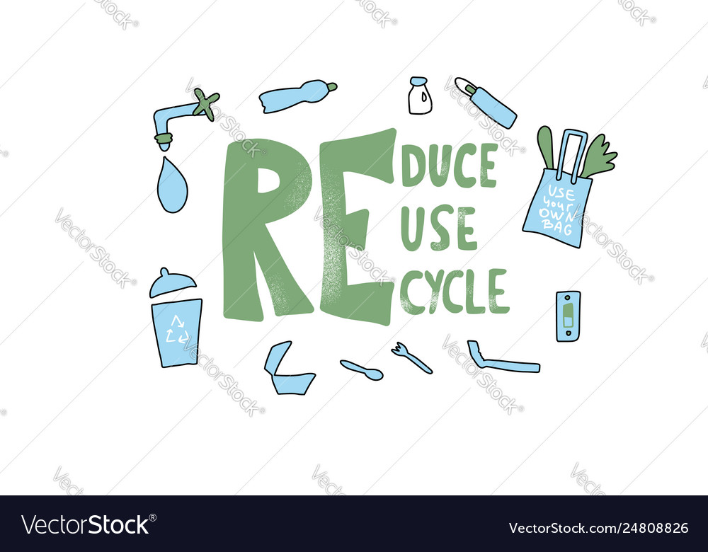 Reduce reuse recycle concept design Vector Image Reduce reuse recycle concept design
